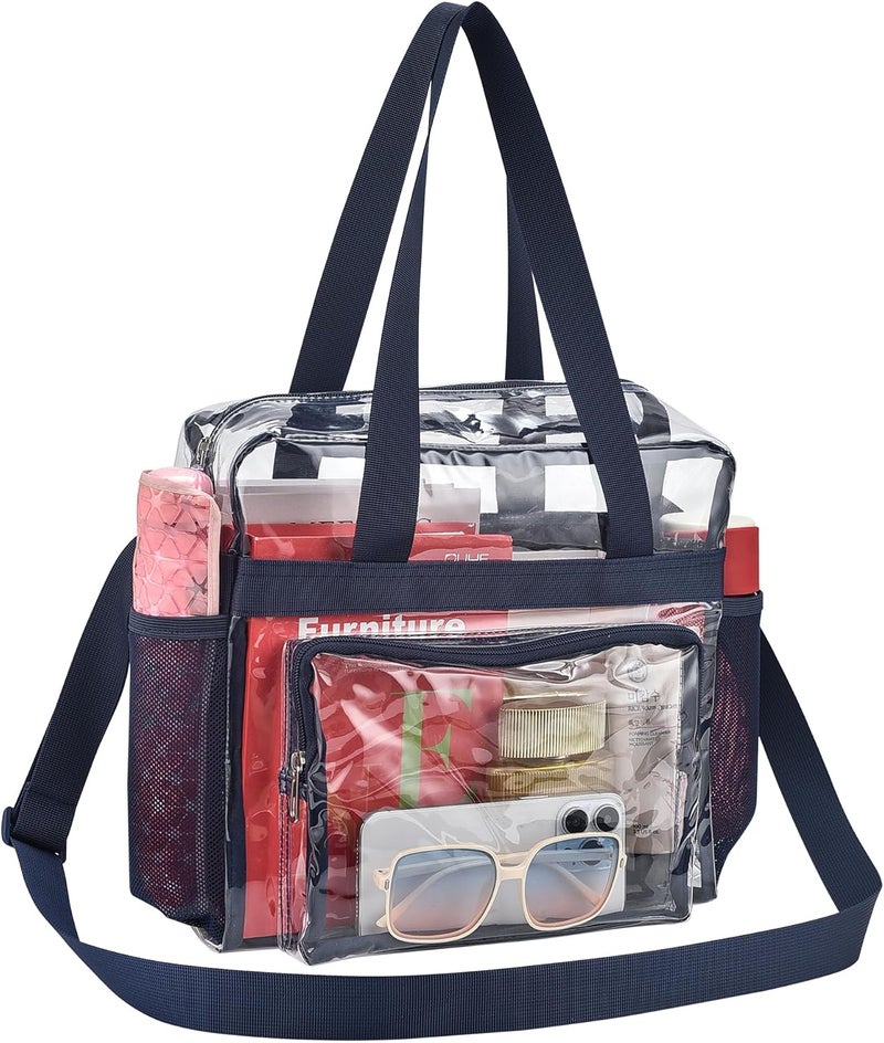 Busiuw Clear Bag for Stadium Events 12x12x6, Clear Bag Clear Tote Bag with Reinforced Straps for Sporting Events Travel - Image 1